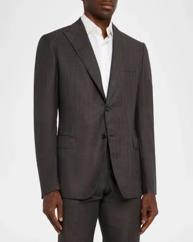 Brioni Mens Trevi Wool Peak Lapel Two-Piece Suit | Thumbnail 4 Brioni Mens Trevi Wool Peak Lapel Two-Piece Suit | Thumbnail 4