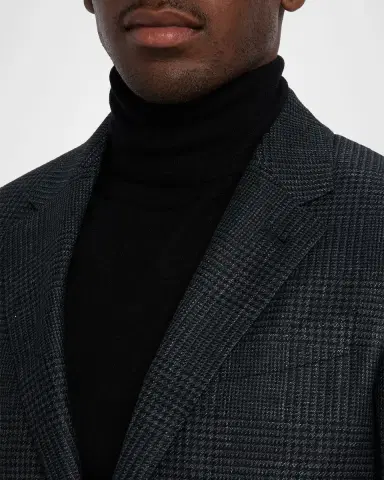 ZEGNA Men's Prince of Wales Notch-Lapel Sport Coat | Thumbnail 5 ZEGNA Men's Prince of Wales Notch-Lapel Sport Coat | Thumbnail 5