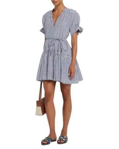 Apiece Apart Marza Striped Organic Cotton Mini Dress | Thumbnail 1 Apiece Apart Marza Striped Organic Cotton Mini Dress | Thumbnail 1