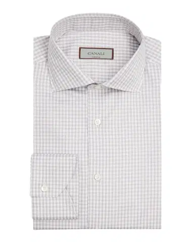 Canali Men's Spread-Collar Grid Check Cotton Dress Shirt | Thumbnail 1 Canali Men's Spread-Collar Grid Check Cotton Dress Shirt | Thumbnail 1