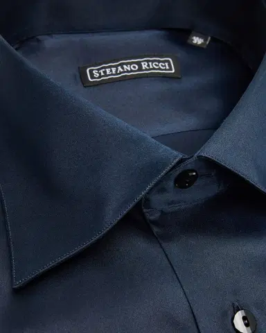Stefano Ricci Men's Silk Point Collar Dress Shirt | Thumbnail 2 Stefano Ricci Men's Silk Point Collar Dress Shirt | Thumbnail 2