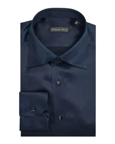 Stefano Ricci Men's Silk Point Collar Dress Shirt | Thumbnail 1 Stefano Ricci Men's Silk Point Collar Dress Shirt | Thumbnail 1