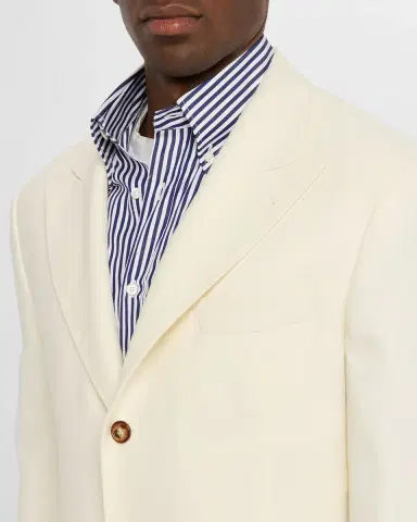 Brunello Cucinelli Men's Cavallery Twill Peak-Lapel Sport Coat | Thumbnail 5 Brunello Cucinelli Men's Cavallery Twill Peak-Lapel Sport Coat | Thumbnail 5