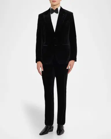 Tom Ford Men's Shelton Velvet Tuxedo Stripe Formal Pants | Thumbnail 2 Tom Ford Men's Shelton Velvet Tuxedo Stripe Formal Pants | Thumbnail 2