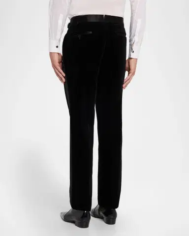 Tom Ford Men's Shelton Velvet Tuxedo Stripe Formal Pants | Thumbnail 3 Tom Ford Men's Shelton Velvet Tuxedo Stripe Formal Pants | Thumbnail 3