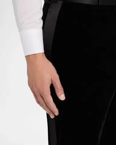 Tom Ford Men's Shelton Velvet Tuxedo Stripe Formal Pants | Thumbnail 5 Tom Ford Men's Shelton Velvet Tuxedo Stripe Formal Pants | Thumbnail 5
