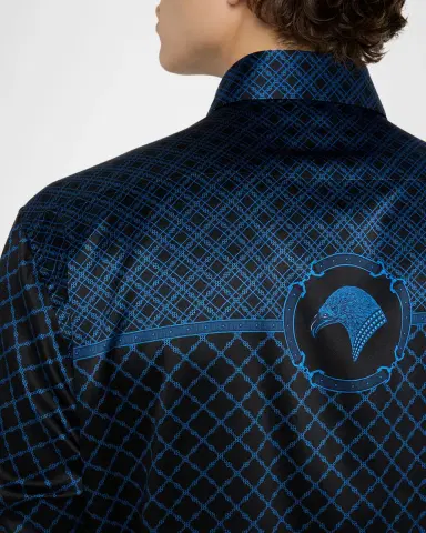 Stefano Ricci Men's Multi-Geometric Silk-Elastane Sport Shirt | Thumbnail 4 Stefano Ricci Men's Multi-Geometric Silk-Elastane Sport Shirt | Thumbnail 4