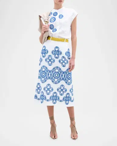 Silvia Tcherassi Layan Embroidered Midi Skirt | Thumbnail 2 Silvia Tcherassi Layan Embroidered Midi Skirt | Thumbnail 2