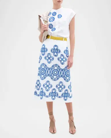 Silvia Tcherassi Layan Embroidered Midi Skirt | Thumbnail 4 Silvia Tcherassi Layan Embroidered Midi Skirt | Thumbnail 4