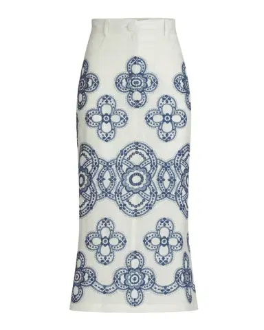 Silvia Tcherassi Layan Embroidered Midi Skirt | Thumbnail 1 Silvia Tcherassi Layan Embroidered Midi Skirt | Thumbnail 1