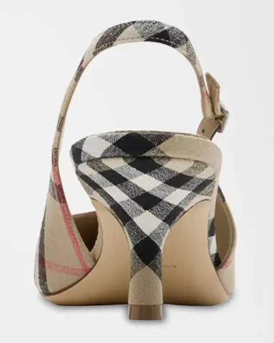 Burberry Dame Vintage Check Slingback Linen Pumps | Thumbnail 2 Burberry Dame Vintage Check Slingback Linen Pumps | Thumbnail 2