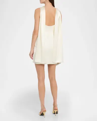 NICHOLAS Lita Draped Satin Mini Dress | Thumbnail 3 NICHOLAS Lita Draped Satin Mini Dress | Thumbnail 3
