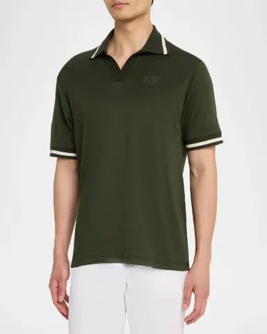 Golden Goose Men's Jersey Embroidered Polo Shirt | Thumbnail 4 Golden Goose Men's Jersey Embroidered Polo Shirt | Thumbnail 4