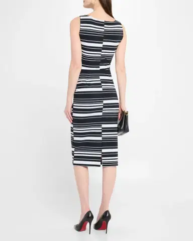 Chiara Boni La Petite Robe Striped Bodycon Midi Dress | Thumbnail 2 Chiara Boni La Petite Robe Striped Bodycon Midi Dress | Thumbnail 2