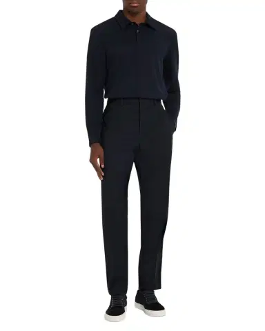 dunhill Men 's Cotton and Silk Long-Sleeve Polo Shirt | Thumbnail 1 dunhill Men 's Cotton and Silk Long-Sleeve Polo Shirt | Thumbnail 1