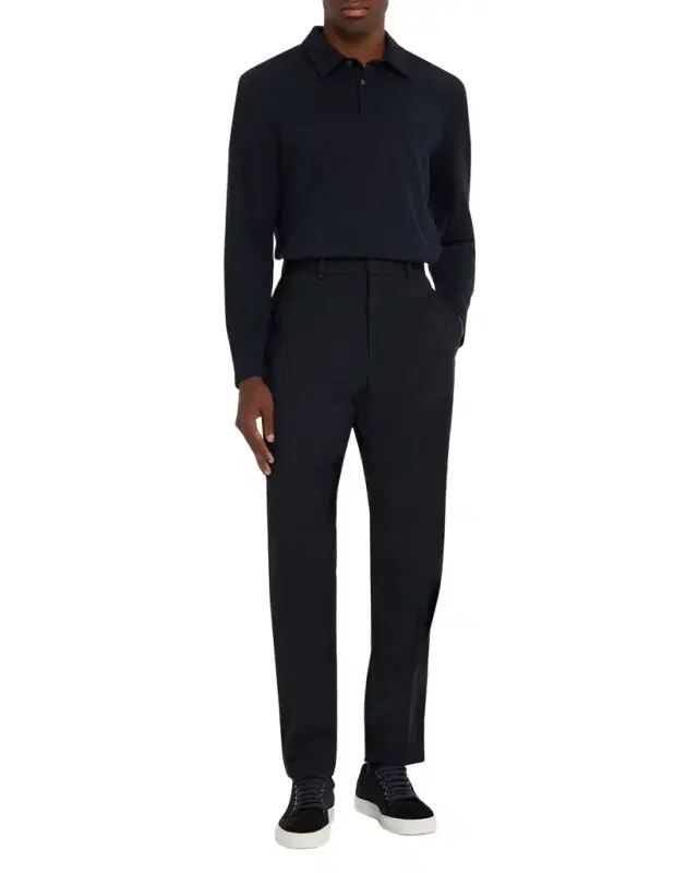 Men 's Cotton and Silk Long-Sleeve Polo Shirt Men 's Cotton and Silk Long-Sleeve Polo Shirt