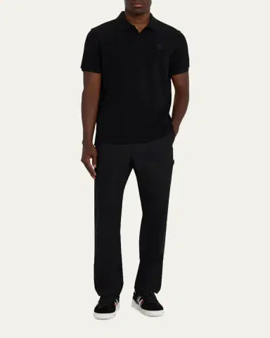 Moncler Men's Cotton Tonal Logo Polo Shirt | Thumbnail 2 Moncler Men's Cotton Tonal Logo Polo Shirt | Thumbnail 2
