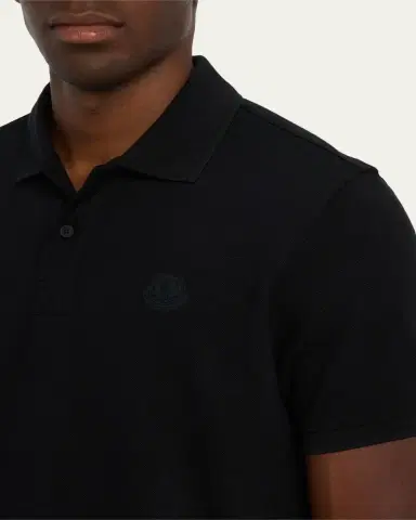 Moncler Men's Cotton Tonal Logo Polo Shirt | Thumbnail 5 Moncler Men's Cotton Tonal Logo Polo Shirt | Thumbnail 5