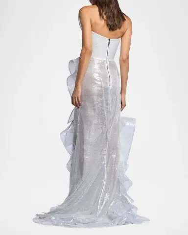 Maticevski Refraction Strapless Ruffle Sequin Trumpet Gown | Thumbnail 3 Maticevski Refraction Strapless Ruffle Sequin Trumpet Gown | Thumbnail 3
