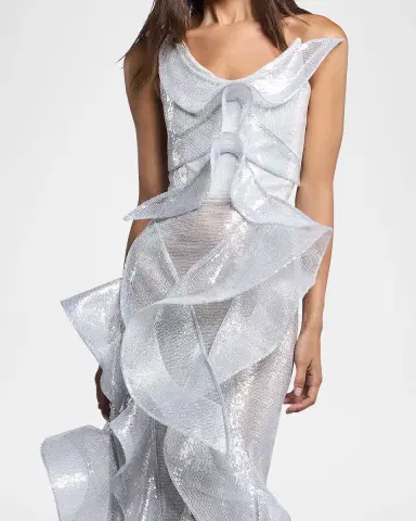 Maticevski Refraction Strapless Ruffle Sequin Trumpet Gown | Thumbnail 5 Maticevski Refraction Strapless Ruffle Sequin Trumpet Gown | Thumbnail 5