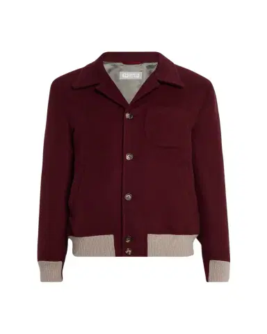 Brunello Cucinelli Men's Wool Button-Front Bomber Jacket | Thumbnail 1 Brunello Cucinelli Men's Wool Button-Front Bomber Jacket | Thumbnail 1