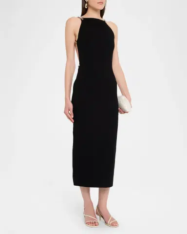 Cult Gaia Cassi Faux Pearl-Embellished Backless Knit Midi Dress | Thumbnail 4 Cult Gaia Cassi Faux Pearl-Embellished Backless Knit Midi Dress | Thumbnail 4