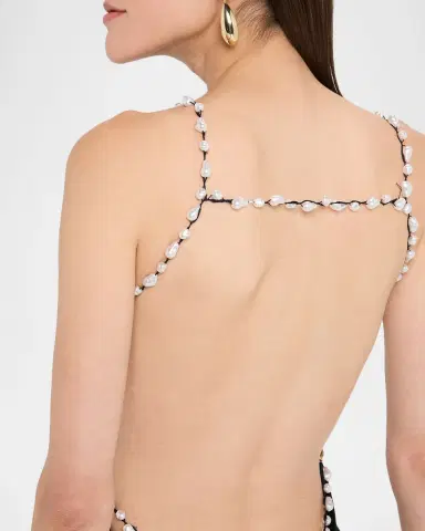 Cult Gaia Cassi Faux Pearl-Embellished Backless Knit Midi Dress | Thumbnail 5 Cult Gaia Cassi Faux Pearl-Embellished Backless Knit Midi Dress | Thumbnail 5