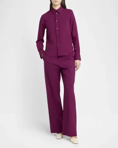 Bottega Veneta Fine Viscose Silk Twill Button-Down Shirt | Thumbnail 2 Bottega Veneta Fine Viscose Silk Twill Button-Down Shirt | Thumbnail 2