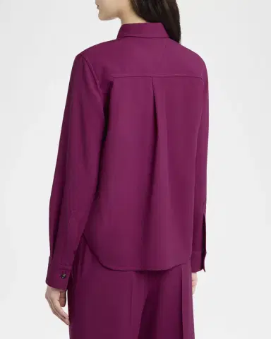 Bottega Veneta Fine Viscose Silk Twill Button-Down Shirt | Thumbnail 3 Bottega Veneta Fine Viscose Silk Twill Button-Down Shirt | Thumbnail 3