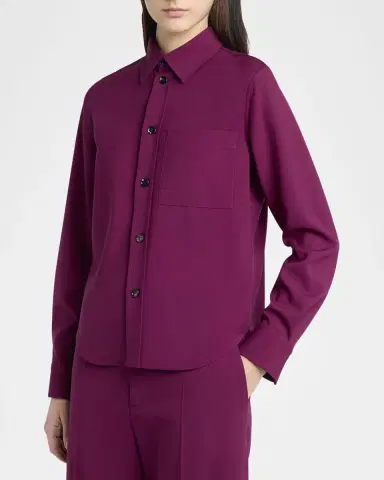 Bottega Veneta Fine Viscose Silk Twill Button-Down Shirt | Thumbnail 4 Bottega Veneta Fine Viscose Silk Twill Button-Down Shirt | Thumbnail 4