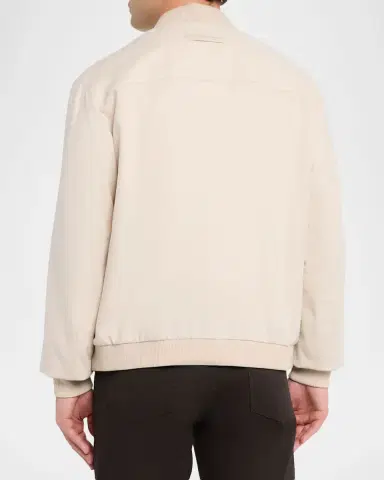 ZEGNA Men 's Oasi Cashmere Hidden-Zip Bomber Jacket | Thumbnail 2 ZEGNA Men 's Oasi Cashmere Hidden-Zip Bomber Jacket | Thumbnail 2