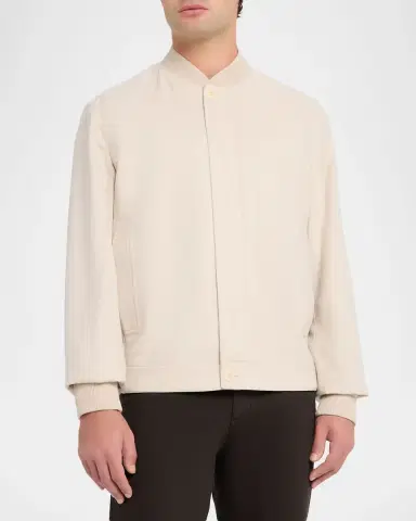 ZEGNA Men 's Oasi Cashmere Hidden-Zip Bomber Jacket | Thumbnail 3 ZEGNA Men 's Oasi Cashmere Hidden-Zip Bomber Jacket | Thumbnail 3