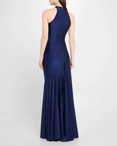 Chiara Boni La Petite Robe Asymmetric Draped Jersey Halter Gown | Thumbnail 3 Chiara Boni La Petite Robe Asymmetric Draped Jersey Halter Gown | Thumbnail 3
