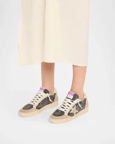 Golden Goose Ball Star Mixed Leather Low-Top Sneakers | Thumbnail 2 Golden Goose Ball Star Mixed Leather Low-Top Sneakers | Thumbnail 2