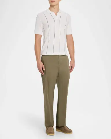 Orlebar Brown Men 's Chevron Stripe Tailored Fit Johnny Collar Polo Shirt | Thumbnail 2 Orlebar Brown Men 's Chevron Stripe Tailored Fit Johnny Collar Polo Shirt | Thumbnail 2