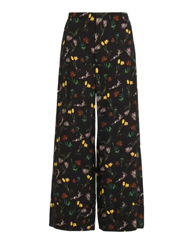 Floral Wide-Leg Trousers Floral Wide-Leg Trousers