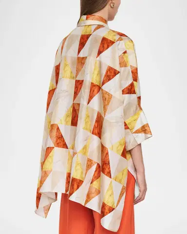 Joseph Arcole Marble-Print Habotai Silk Blouse | Thumbnail 2 Joseph Arcole Marble-Print Habotai Silk Blouse | Thumbnail 2