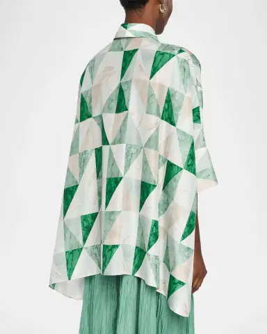 Joseph Arcole Marble-Print Habotai Silk Blouse | Thumbnail 7 Joseph Arcole Marble-Print Habotai Silk Blouse | Thumbnail 7