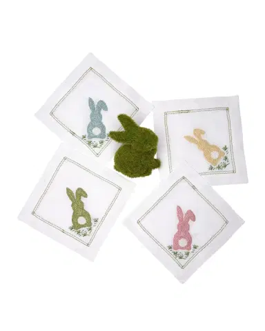 Deborah Rhodes Cottontail Embroidered Cocktail Napkins, Set of 4 | Thumbnail 2 Deborah Rhodes Cottontail Embroidered Cocktail Napkins, Set of 4 | Thumbnail 2