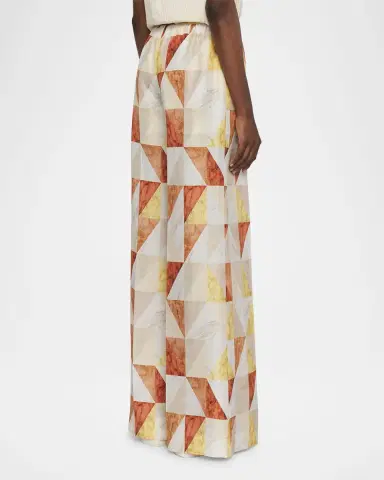 Joseph Thoresby Marble-Print Habotai Silk Trousers | Thumbnail 2 Joseph Thoresby Marble-Print Habotai Silk Trousers | Thumbnail 2