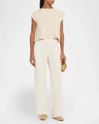Joseph Cap-Sleeve Cotton Jersey & Poplin Ruffle Tee | Thumbnail 2 Joseph Cap-Sleeve Cotton Jersey & Poplin Ruffle Tee | Thumbnail 2