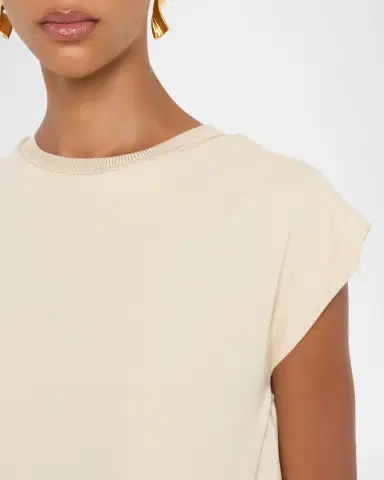 Joseph Cap-Sleeve Cotton Jersey & Poplin Ruffle Tee | Thumbnail 5 Joseph Cap-Sleeve Cotton Jersey & Poplin Ruffle Tee | Thumbnail 5