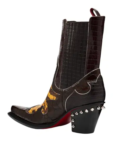 Christian Louboutin Men's Becca Uomo Embossed Leather Western Chelsea Boots | Thumbnail 1 Christian Louboutin Men's Becca Uomo Embossed Leather Western Chelsea Boots | Thumbnail 1