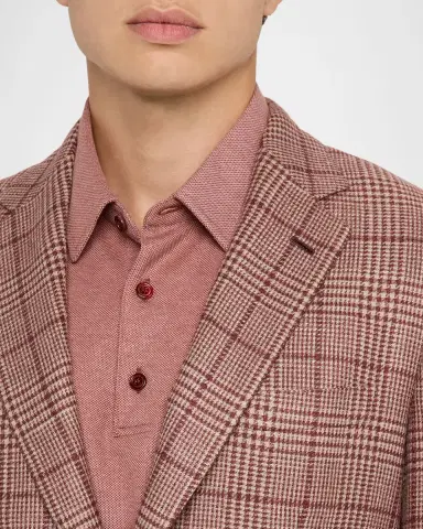 Brioni Men's Cashmere Blend Rust Plaid Sport Coat | Thumbnail 5 Brioni Men's Cashmere Blend Rust Plaid Sport Coat | Thumbnail 5