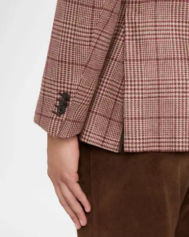 Brioni Men's Cashmere Blend Rust Plaid Sport Coat | Thumbnail 8 Brioni Men's Cashmere Blend Rust Plaid Sport Coat | Thumbnail 8