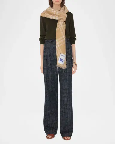 Burberry Wool & Silk Check EKD Scarf | Thumbnail 3 Burberry Wool & Silk Check EKD Scarf | Thumbnail 3