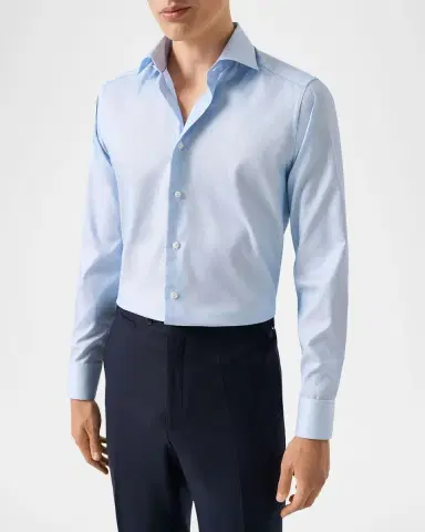 Eton Men's Elevated Supima 120 Contemporary-Fit Dress Shirt | Thumbnail 3 Eton Men's Elevated Supima 120 Contemporary-Fit Dress Shirt | Thumbnail 3
