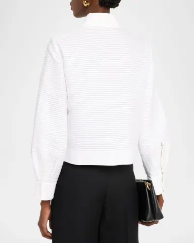 Dice Kayek Pleated Cotton Poplin Button-Down Shirt | Thumbnail 3 Dice Kayek Pleated Cotton Poplin Button-Down Shirt | Thumbnail 3