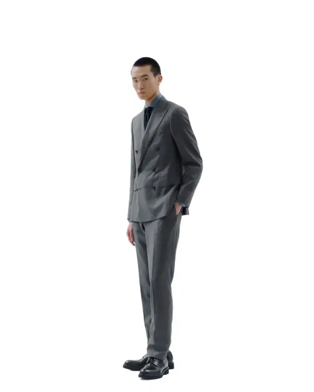 Men 's Wool Birdseye Double-Breasted Suit Men 's Wool Birdseye Double-Breasted Suit