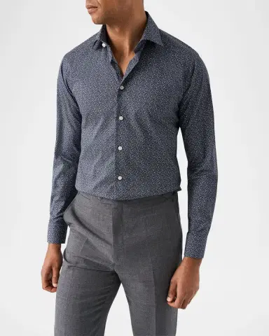 Eton Men's Signature Twill Micro Floral Slim-Fit Dress Shirt | Thumbnail 3 Eton Men's Signature Twill Micro Floral Slim-Fit Dress Shirt | Thumbnail 3